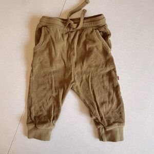 Kidwild Organic Terry Joggers - Olive 12-18m